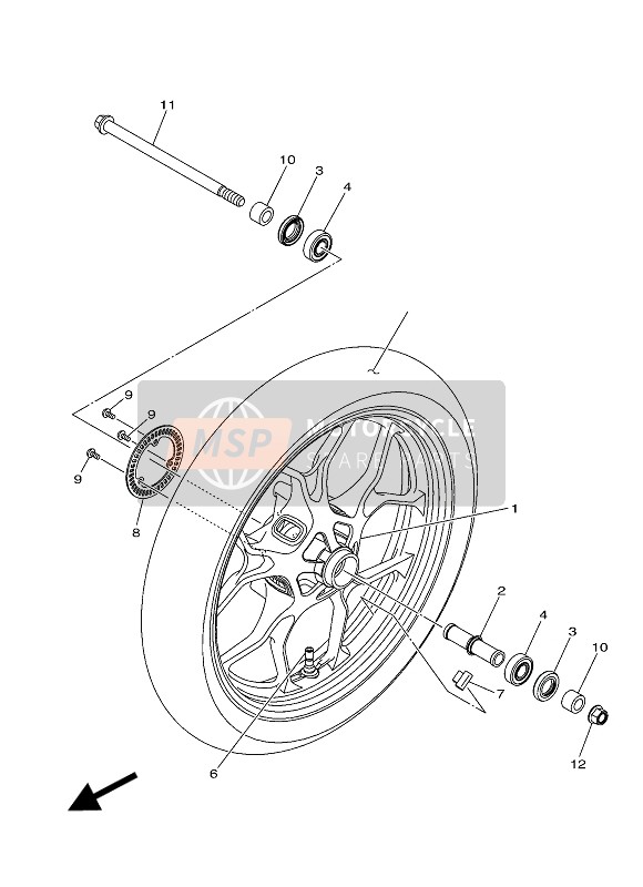 BS7F51681098, Cast Wheel, Front, Yamaha, 0