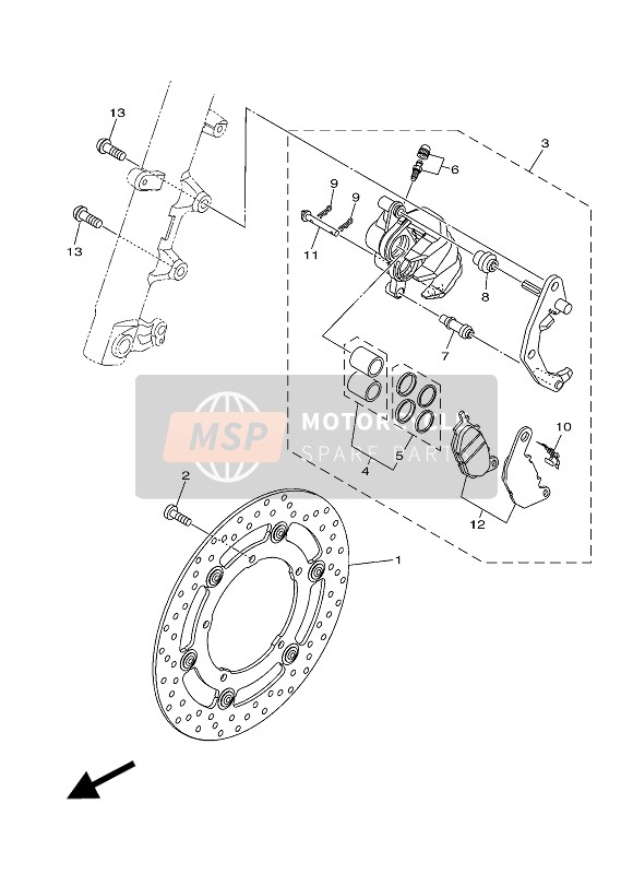 Yamaha MT03 2016 Front Brake Caliper for a 2016 Yamaha MT03