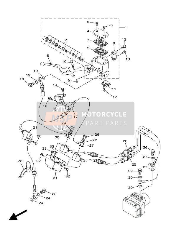 Yamaha MT03 2016 Front Master Cylinder for a 2016 Yamaha MT03