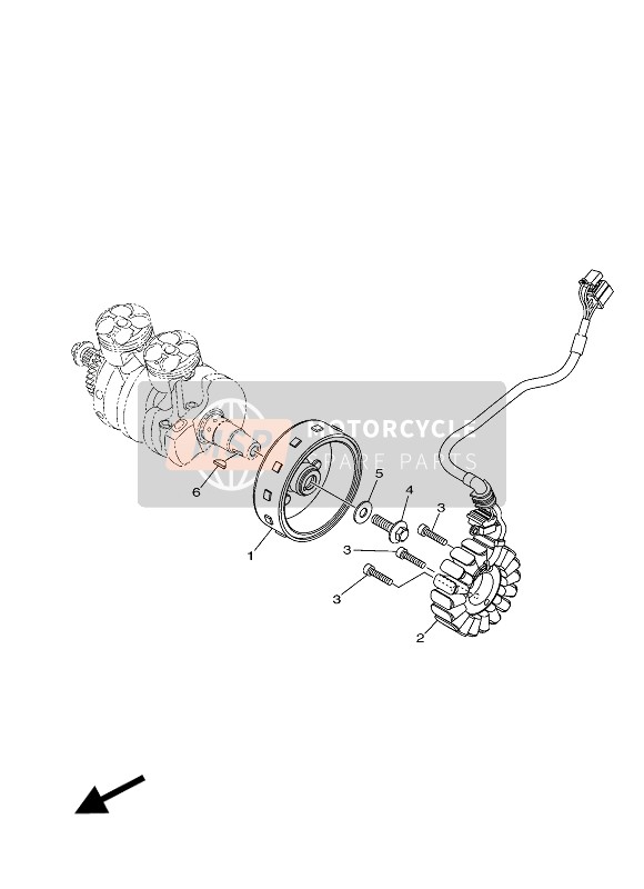 1WDH14100100, Stator Complet, Yamaha, 0