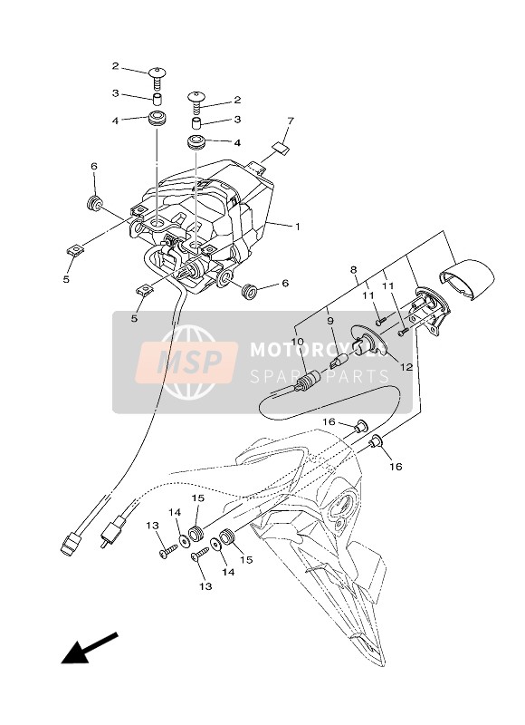 Yamaha MT03 2016 Luz De La Cola para un 2016 Yamaha MT03