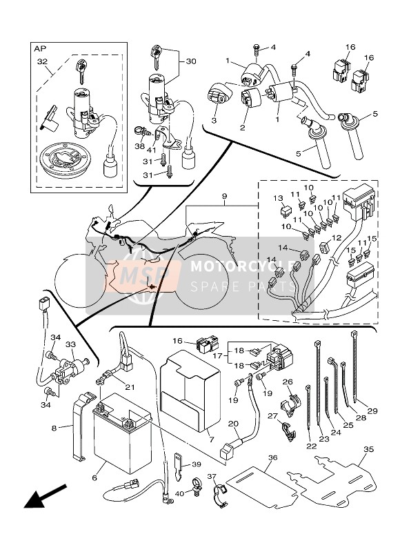 B04XH2500100, Main Sw. Strg. Loc, Yamaha, 2