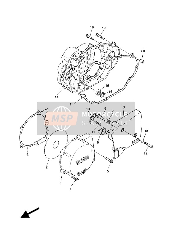 Yamaha SR400 2016 Coperchio del carter 1 per un 2016 Yamaha SR400