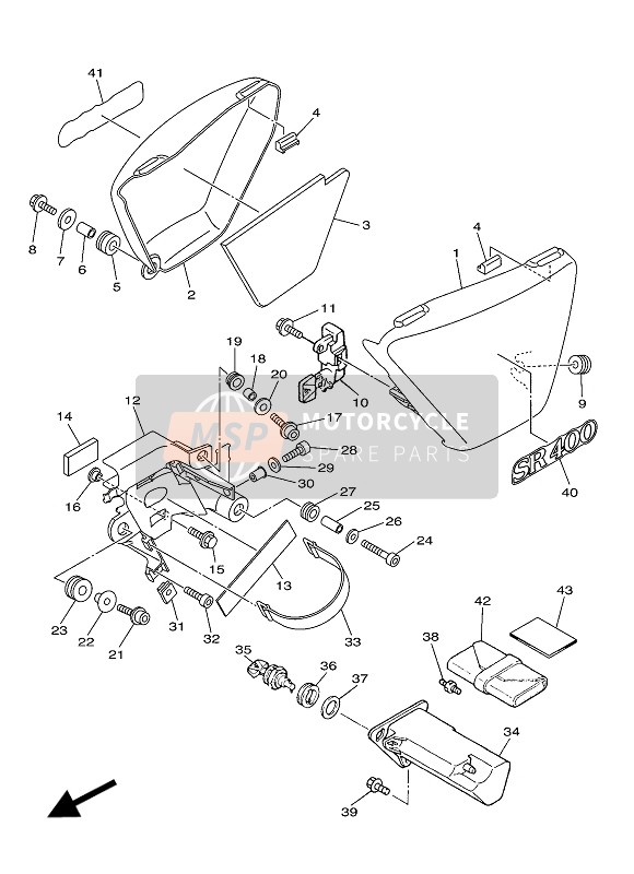 Yamaha SR400 2016 Side Cover for a 2016 Yamaha SR400