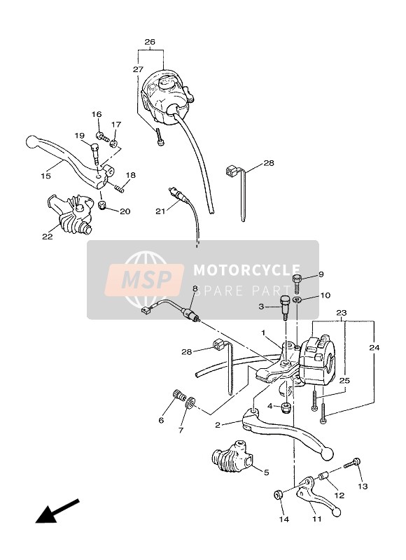 Yamaha SR400 2016 Interruttore maniglia & Leva per un 2016 Yamaha SR400