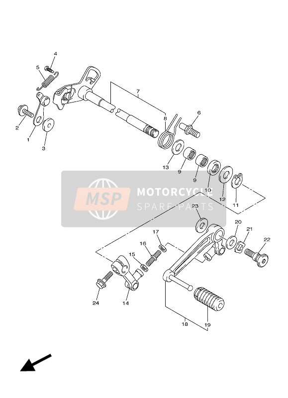 Yamaha VMAX 2016 Arbre de changement de vitesse pour un 2016 Yamaha VMAX