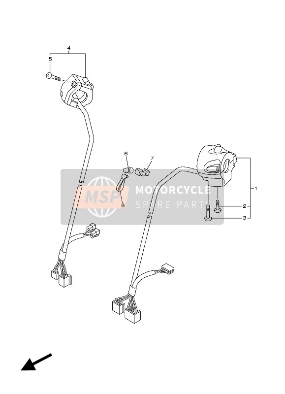 Yamaha VMAX 2016 Interruttore maniglia & Leva per un 2016 Yamaha VMAX