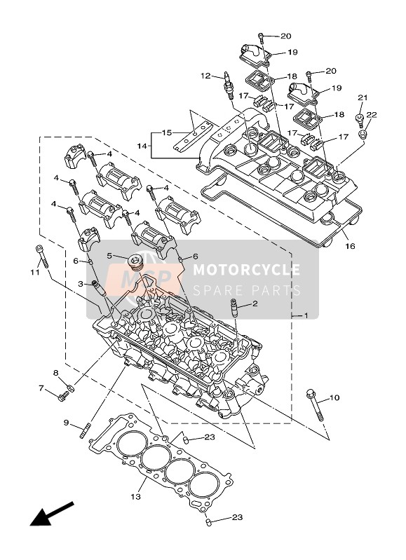 Yamaha XJ6 DIVERSION F 2016 Cabeza de cilindro para un 2016 Yamaha XJ6 DIVERSION F