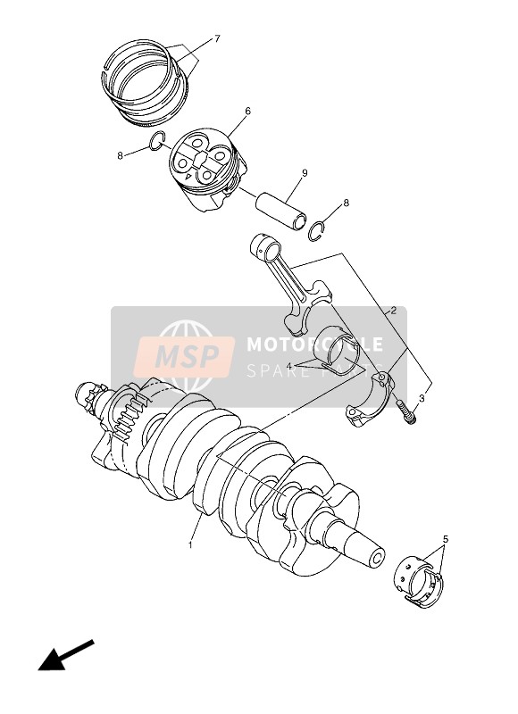 Yamaha XJ6 DIVERSION F 2016 Crankshaft & Piston for a 2016 Yamaha XJ6 DIVERSION F