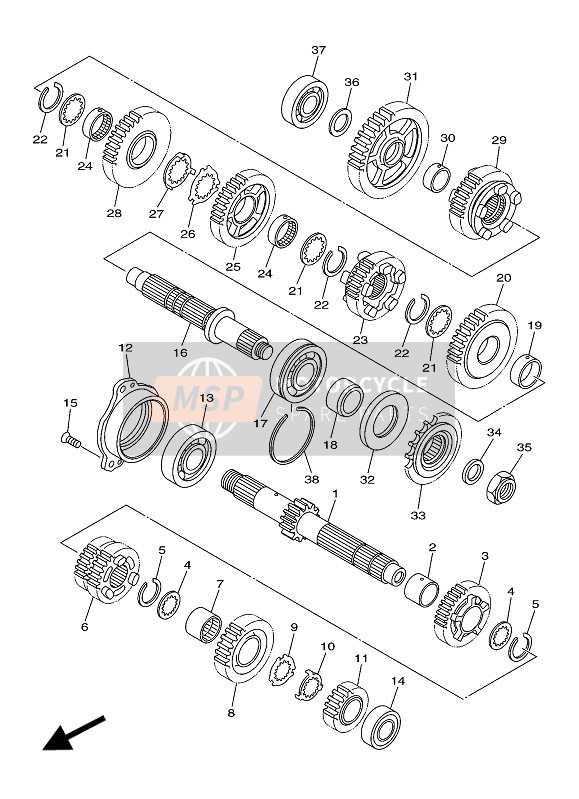 Yamaha XJ6 DIVERSION F 2016 Transmissie voor een 2016 Yamaha XJ6 DIVERSION F