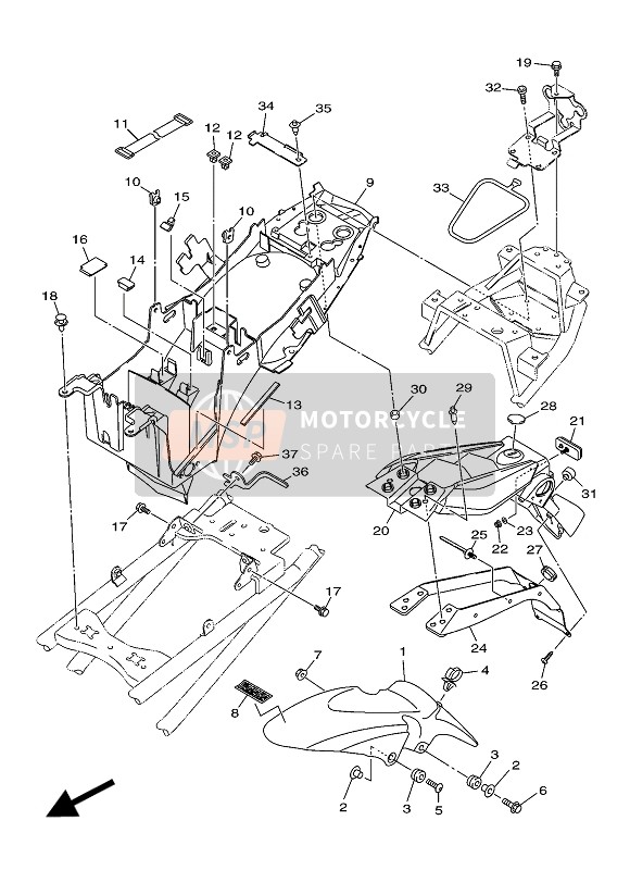 Yamaha XJ6 DIVERSION F 2016 Parafango (MS1) per un 2016 Yamaha XJ6 DIVERSION F