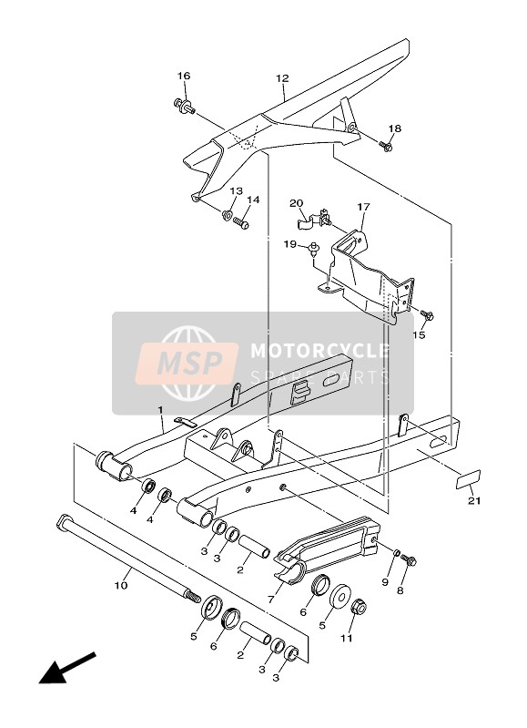 Yamaha XJ6 DIVERSION F 2016 Bras arrière pour un 2016 Yamaha XJ6 DIVERSION F