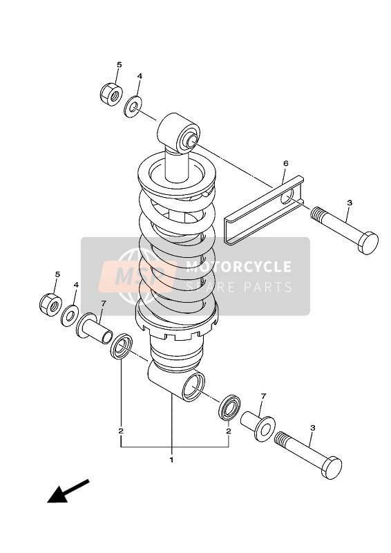 Yamaha XJ6 DIVERSION F 2016 AUFHÄNGUNG HINTEN für ein 2016 Yamaha XJ6 DIVERSION F