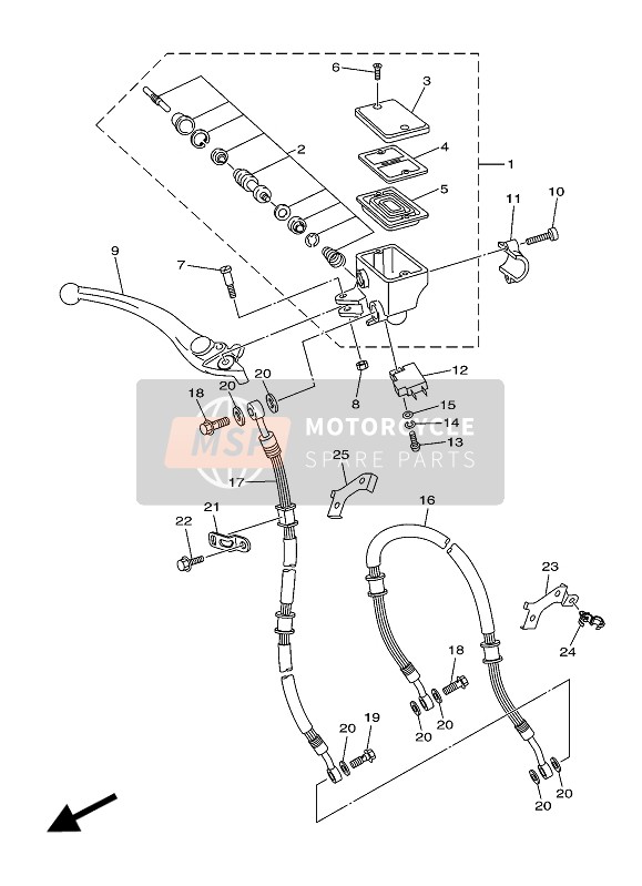 Yamaha XJ6 DIVERSION F 2016 Front Master Cylinder for a 2016 Yamaha XJ6 DIVERSION F