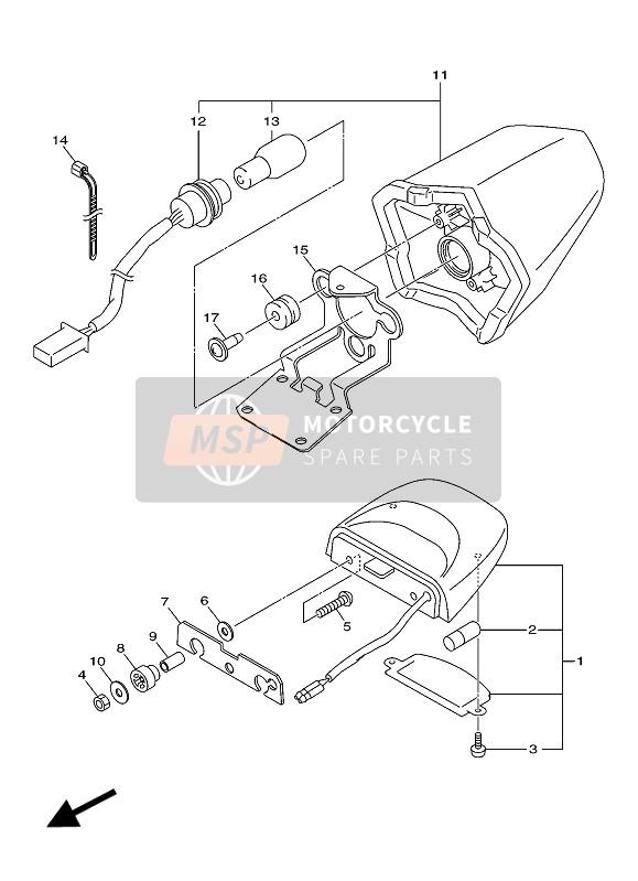 Yamaha XJ6 DIVERSION F 2016 Tail Light for a 2016 Yamaha XJ6 DIVERSION F