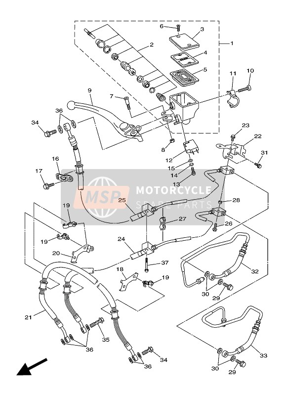 Yamaha XJ6 DIVERSION F ABS 2016 Maître-cylindre avant pour un 2016 Yamaha XJ6 DIVERSION F ABS