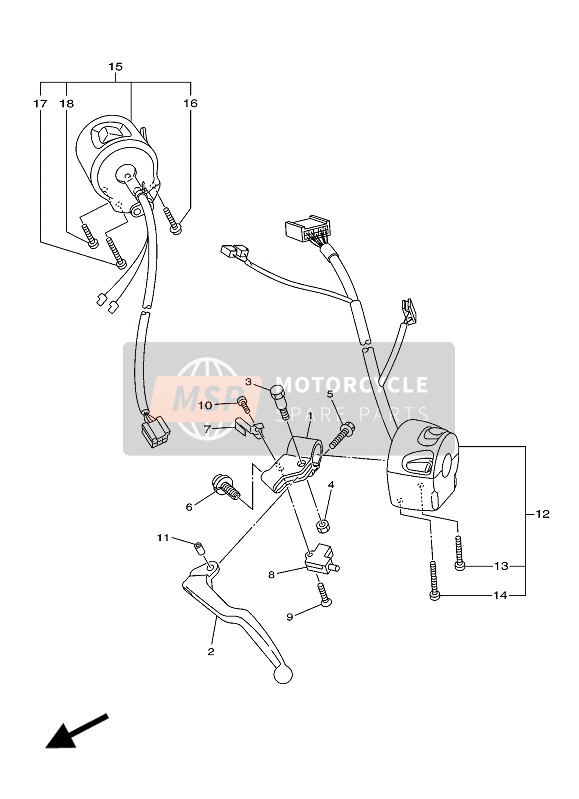 Yamaha XJ6 DIVERSION F ABS 2016 Interruttore maniglia & Leva per un 2016 Yamaha XJ6 DIVERSION F ABS