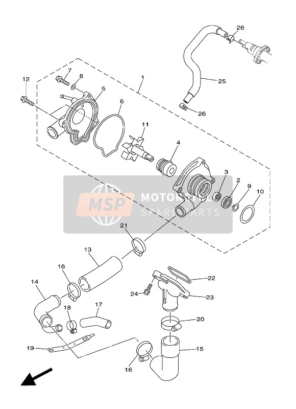 Yamaha XJ6N 2016 Pompe à eau pour un 2016 Yamaha XJ6N