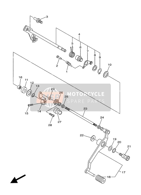 Yamaha XJ6N 2016 Shift Shaft for a 2016 Yamaha XJ6N