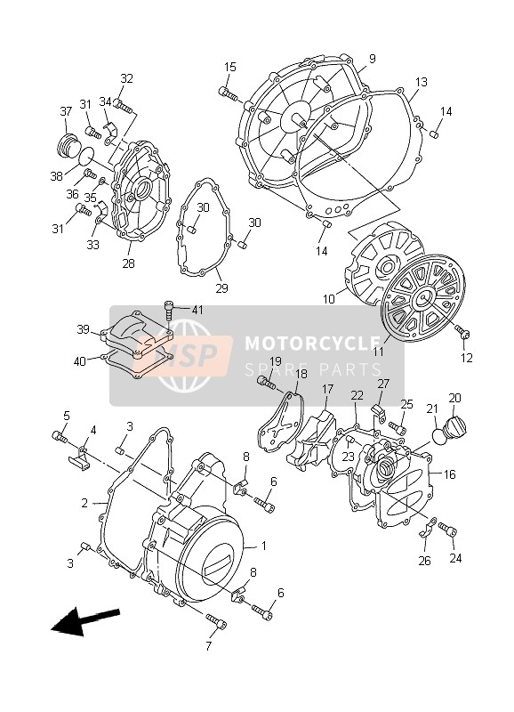 Yamaha FJR1300 2002 KURBELGEHÄUSEABDECKUNG 1 für ein 2002 Yamaha FJR1300