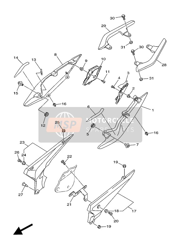 Yamaha XJ6N 2016 Cubierta lateral para un 2016 Yamaha XJ6N