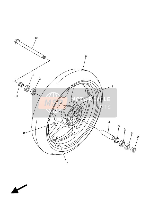 Yamaha XJ6N 2016 Ruota anteriore per un 2016 Yamaha XJ6N