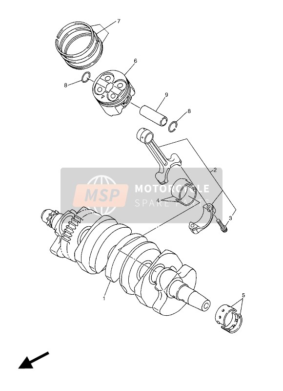 Yamaha XJ6S DIVERSION 2016 Cigüeñal & Pistón para un 2016 Yamaha XJ6S DIVERSION