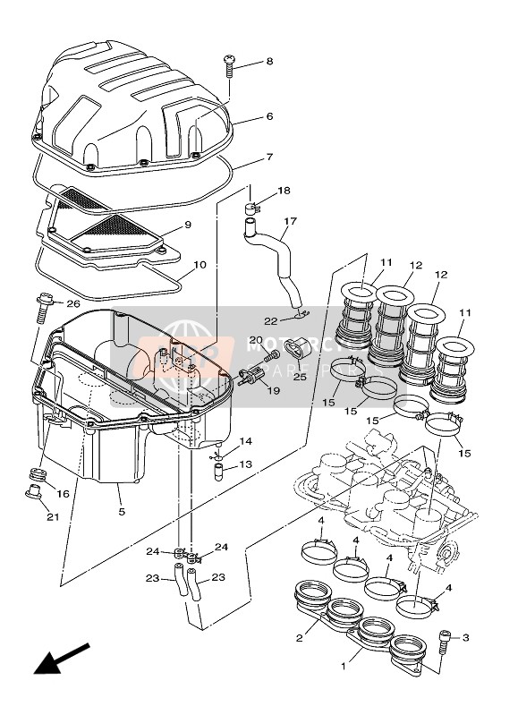 Yamaha XJ6S DIVERSION 2016 Intake for a 2016 Yamaha XJ6S DIVERSION