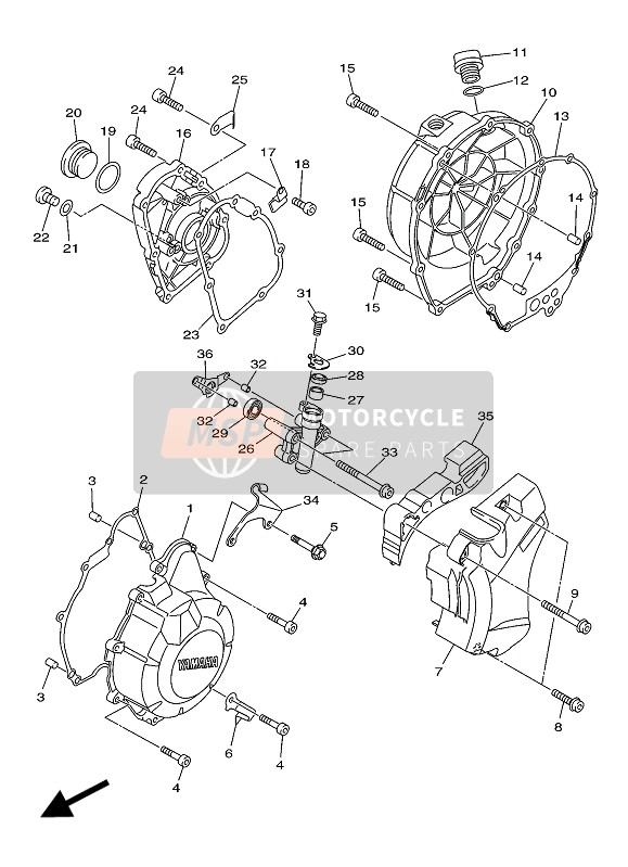 Yamaha XJ6S DIVERSION 2016 KURBELGEHÄUSEABDECKUNG 1 für ein 2016 Yamaha XJ6S DIVERSION