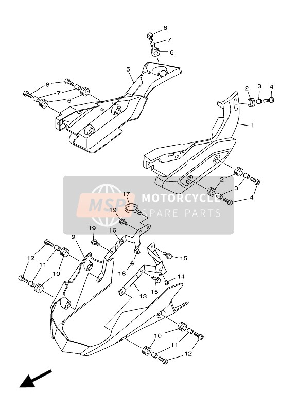 Yamaha XJ6S DIVERSION 2016 Side Cover 2 for a 2016 Yamaha XJ6S DIVERSION