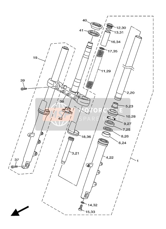 Yamaha XJ6S DIVERSION 2016 Front Fork for a 2016 Yamaha XJ6S DIVERSION