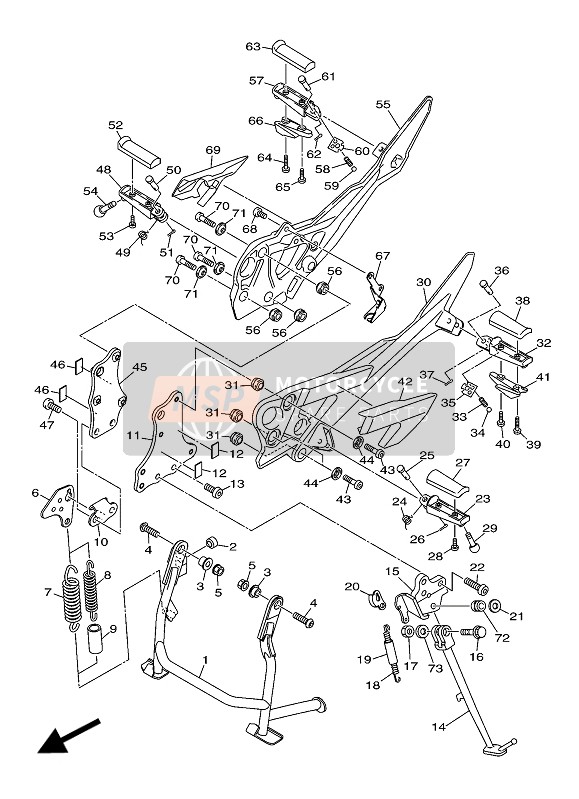 Yamaha XJ6S DIVERSION 2016 Estar & Reposapiés para un 2016 Yamaha XJ6S DIVERSION