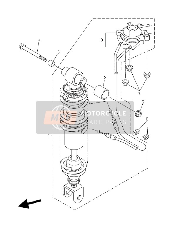 Yamaha FJR1300 2002 Rear Suspension for a 2002 Yamaha FJR1300