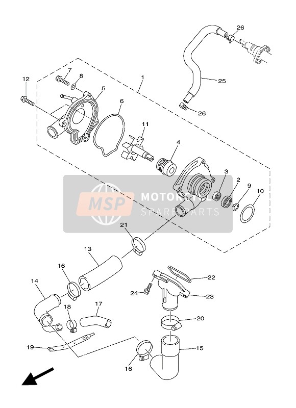 Yamaha XJ6S DIVERSION ABS 2016 Water Pump for a 2016 Yamaha XJ6S DIVERSION ABS