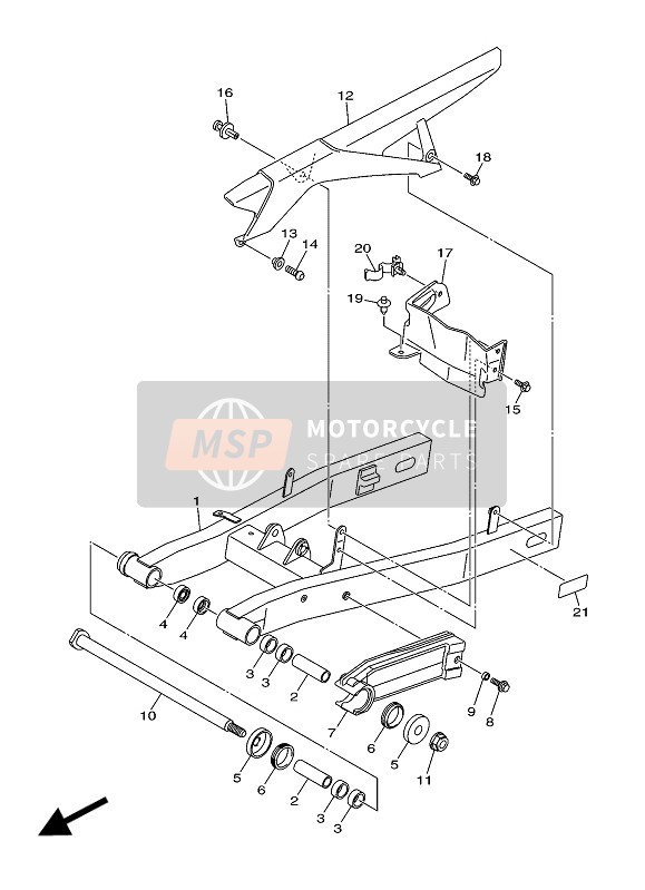 Yamaha XJ6S DIVERSION ABS 2016 Bras arrière pour un 2016 Yamaha XJ6S DIVERSION ABS