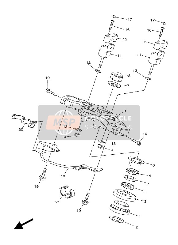 Yamaha XJ6S DIVERSION ABS 2016 Steering for a 2016 Yamaha XJ6S DIVERSION ABS