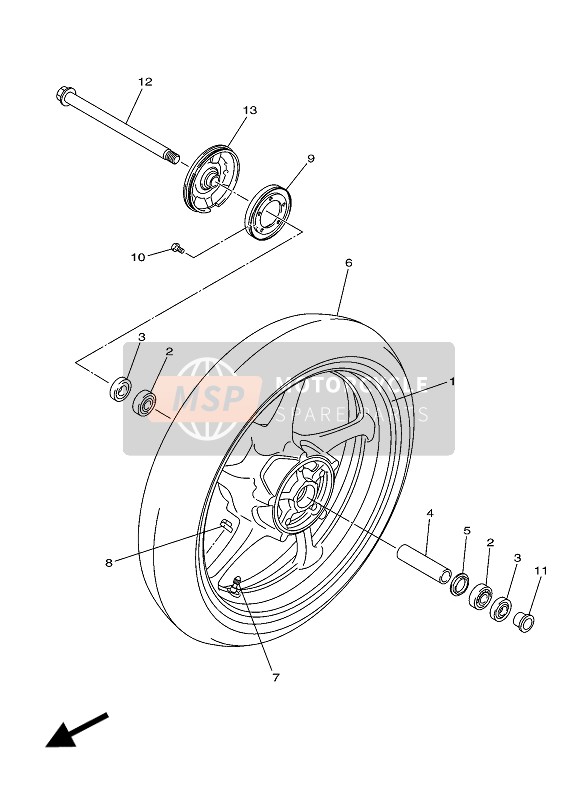 Yamaha XJ6S DIVERSION ABS 2016 Rueda delantera para un 2016 Yamaha XJ6S DIVERSION ABS