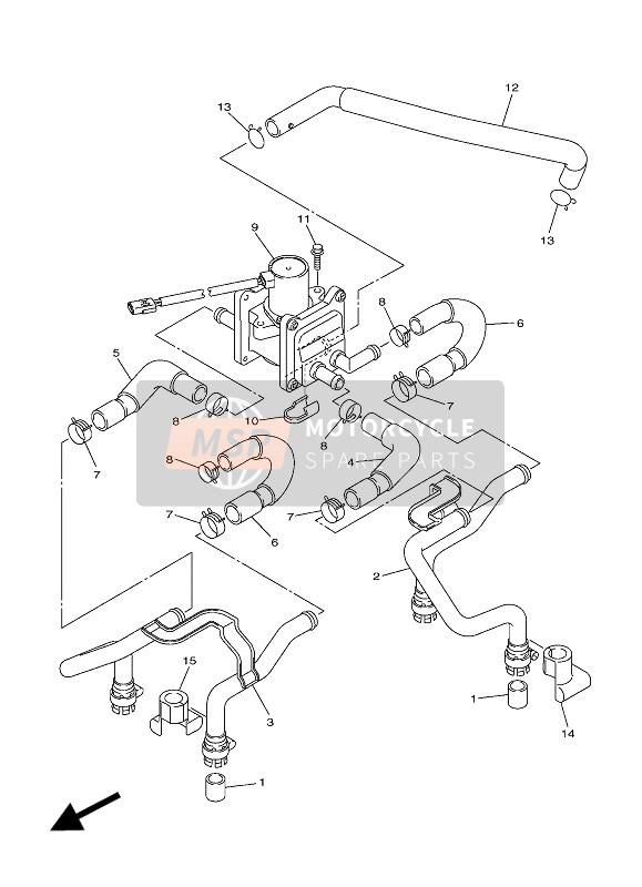 Yamaha XJR1300 2016 Sistema di induzione dell'aria per un 2016 Yamaha XJR1300