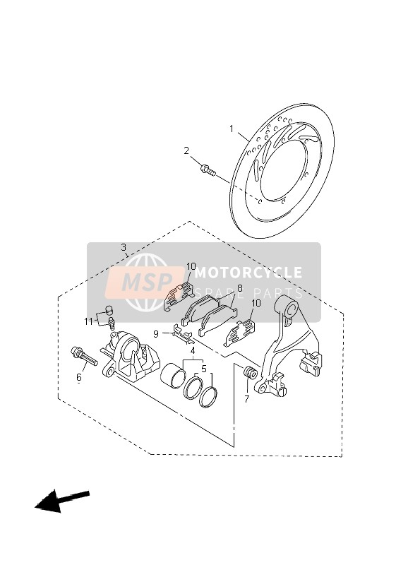 Yamaha FJR1300 2002 Rear Brake Caliper for a 2002 Yamaha FJR1300