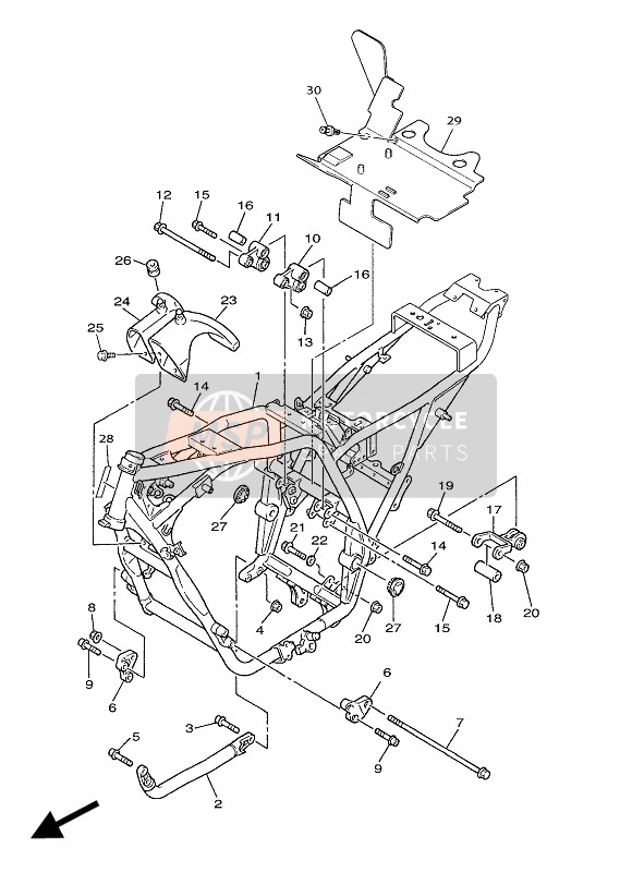 Yamaha XJR1300 2016 Telaio per un 2016 Yamaha XJR1300