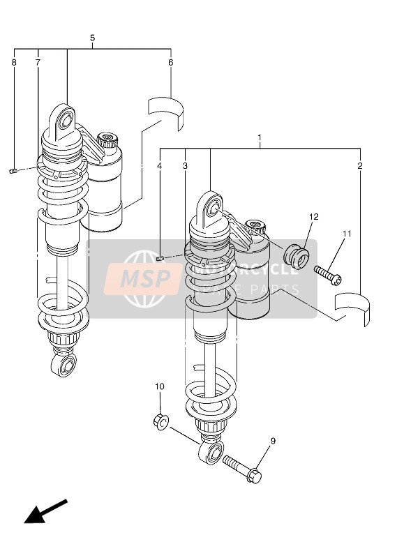 Yamaha XJR1300 2016 Suspension arrière pour un 2016 Yamaha XJR1300