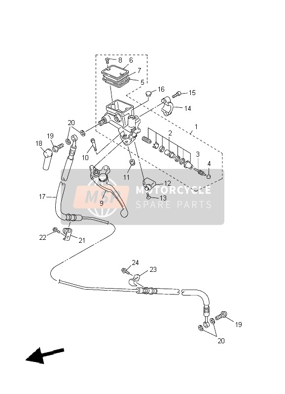 Yamaha FJR1300 2002 Front Master Cylinder 2 for a 2002 Yamaha FJR1300