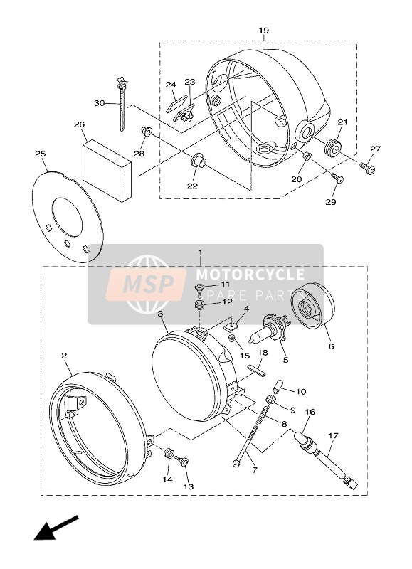 B34843101000, Phare Complete, Yamaha, 0