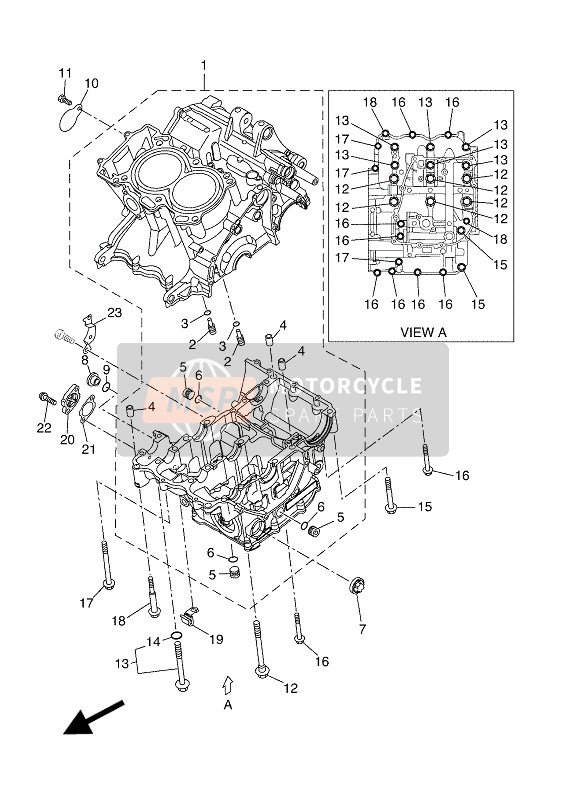 Yamaha XSR700 2016 Crankcase for a 2016 Yamaha XSR700