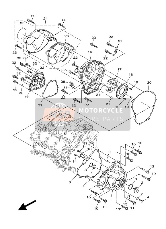 Yamaha XSR900 2016 Tapa del cárter 1 para un 2016 Yamaha XSR900