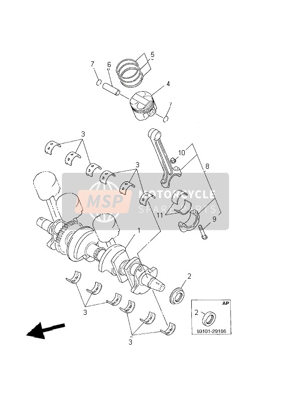 Yamaha FZS600 FAZER 2002 Crankshaft & Piston for a 2002 Yamaha FZS600 FAZER