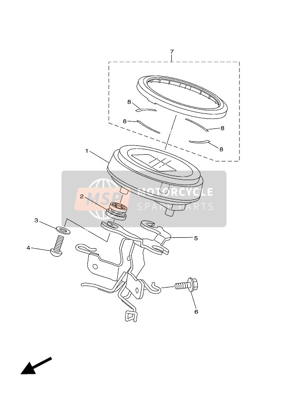 Yamaha XVS950 ABS 2016 Meter for a 2016 Yamaha XVS950 ABS