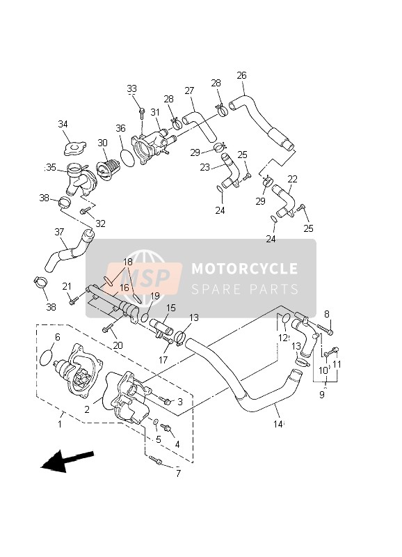 Yamaha FZS600 FAZER 2002 Pompa dell'acqua per un 2002 Yamaha FZS600 FAZER