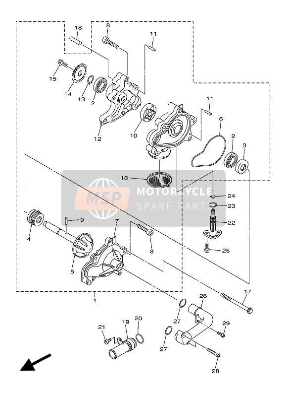 Yamaha XVS1300CU 2016 Pompe à eau pour un 2016 Yamaha XVS1300CU