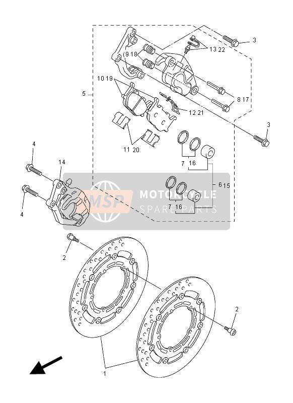 Yamaha MT03 2008 Freno anteriore per un 2008 Yamaha MT03